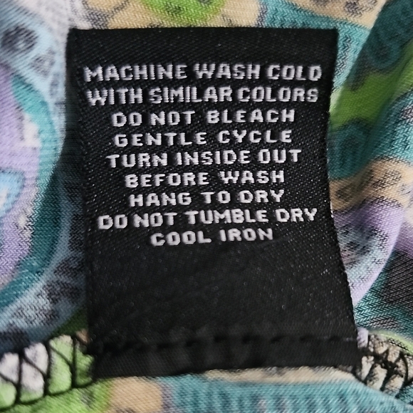 Snap Blue Boho Paisley Print Dress Size Large | Sleeveless V-Neck Sundress - Picture 7 of 7